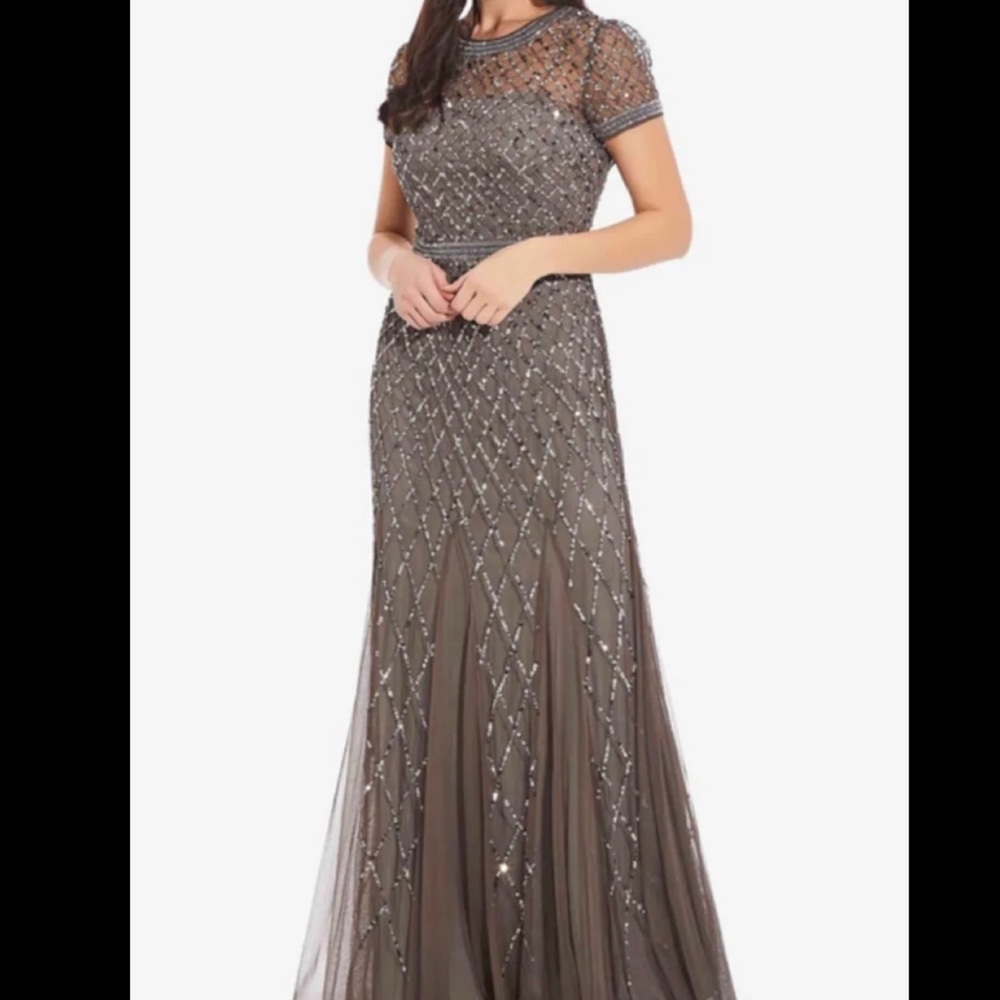 Semi modest Adrianna papell gown